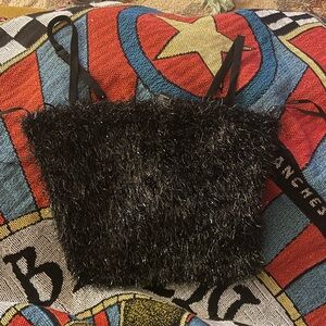 Forever 21 Black and Silver Textured Top